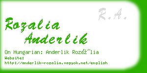 rozalia anderlik business card